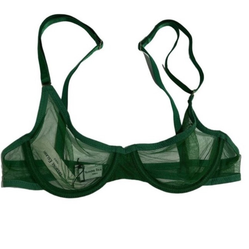 Yasmine Eslami Mesh Underwire Bra in Green